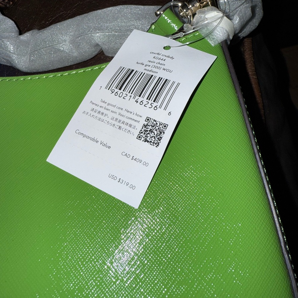 Kate Spade NEW YORK, Handbag+, Matching Chain Link, Apple Green, Authentic - Picture 13 of 13